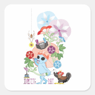 MORNING GREY ALIEN QUADRATISCHER AUFKLEBER