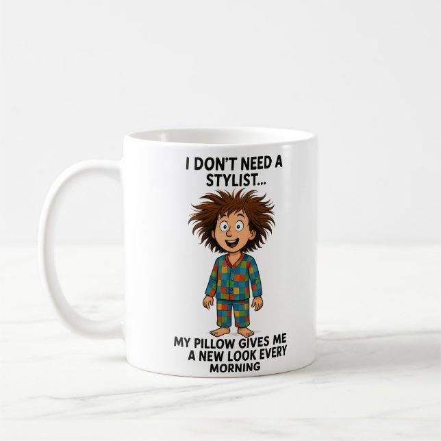 "Morning Hair, Don’t Care!" Kaffeetasse (Links)
