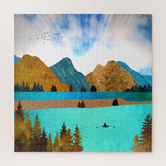 Morning Lake Rower Puzzle (Vertikal)