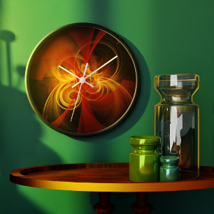 Morning Magic Abstract Art Round Große Wanduhr