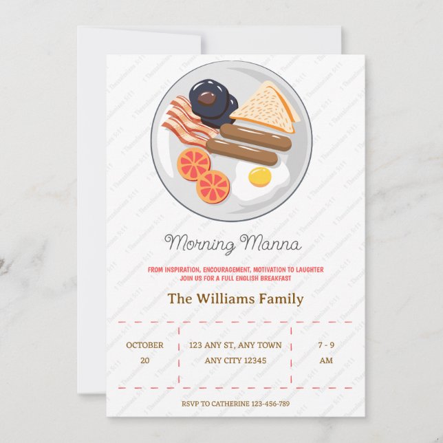Morning Manna Fellowship Breakfast Invitation Einladung (Vorderseite)