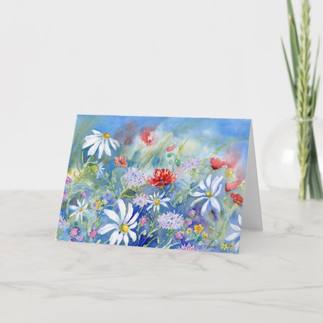 Morning Meadow Blank Notecard Dankeskarte (Vorderseite)