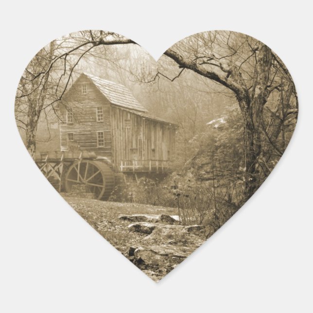 Morning Mist Herz-Aufkleber (Vorderseite)