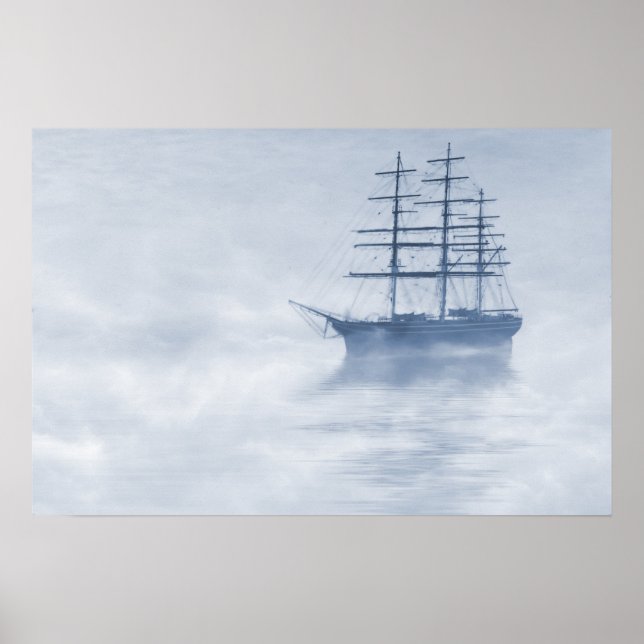 Morning Mists Cyanotype Poster (Vorne)