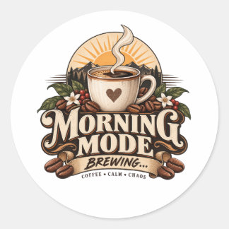 Morning Mode Braut Kaffee Liebhaber Vintage Kaffee Runder Aufkleber