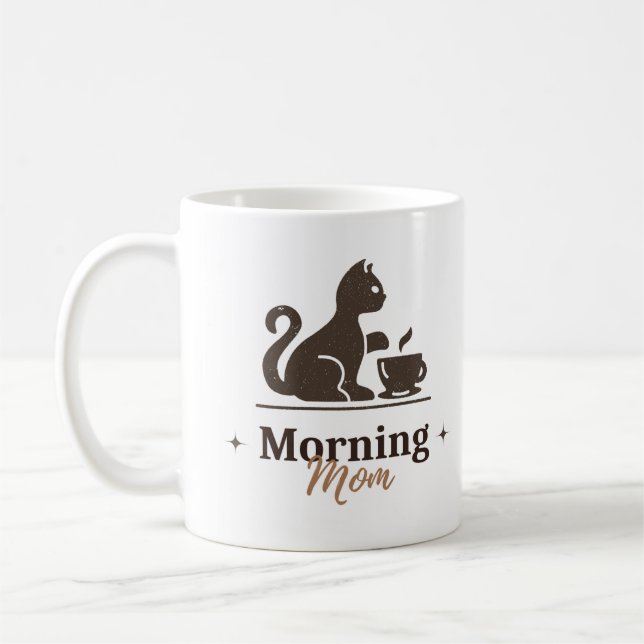 Morning Mom – Cute Cat Coffee Mug for Cat Lovers Kaffeetasse (Links)