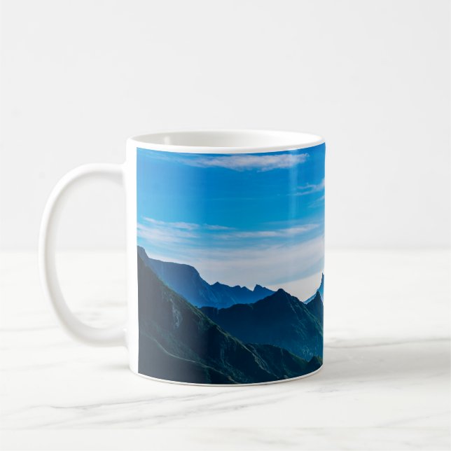 Morning Mountains Nebellandschaft Kaffeetasse (Links)