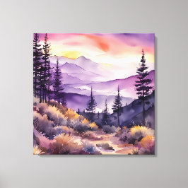 Morning nebel Smokey Mountains Wasserfarbe Leinwanddruck