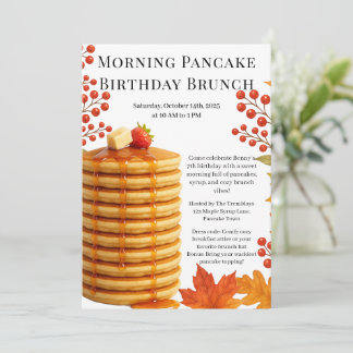 Morning Pancake Birthday Brunch | Cosy Weekend Einladung