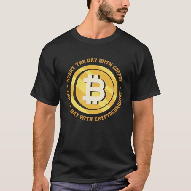 Morning Quotes Coffee Crypto Wealth Money T-Shirt (Vorderseite)