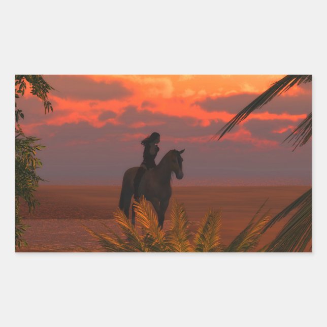 Morning Ride Rechteckiger Aufkleber (Vorderseite)