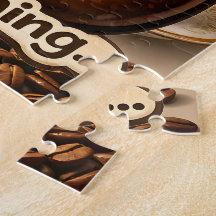 Morning, sleepy coffee bean funny relatable jigsaw