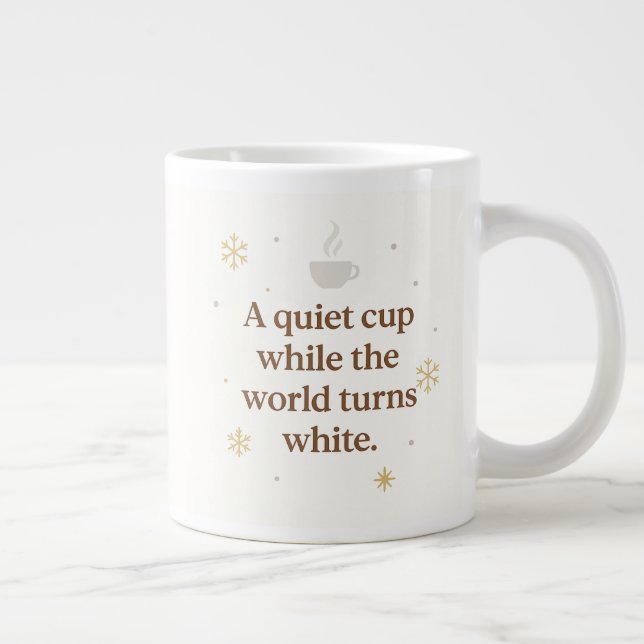 Morning Snowfall | A Quiet Cup | Winter Mug Jumbo-Tasse (Rechts)