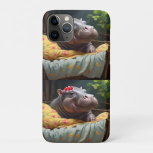"Morning Snuggles: Baby Hippo Wecke in Basket, Case-Mate iPhone Hülle