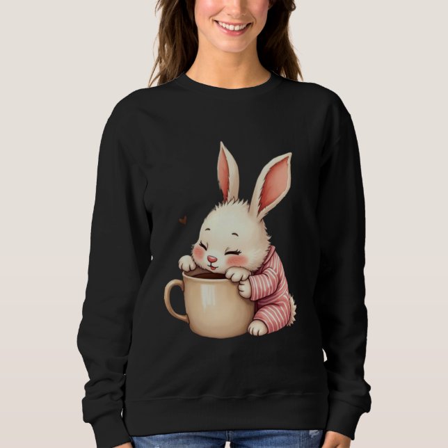 Morning Snuggles Bunny Brew Bliss Cocoa & Cuddles  Sweatshirt (Vorderseite)