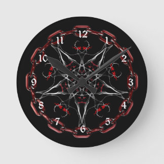 Morning Star Gothic Fraktal Art Runde Wanduhr