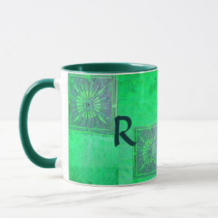MORNING STAR Pawnee Native American Green Monogram Tasse