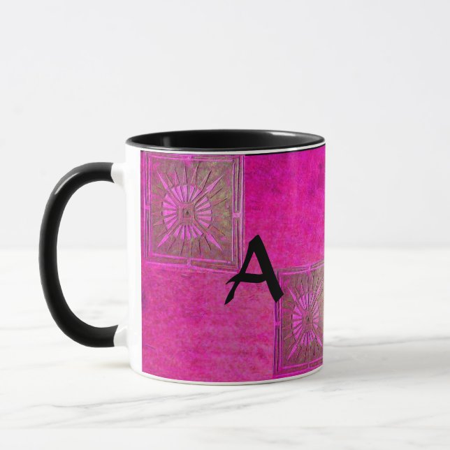 MORNING STAR Pawnee Pink Fuchsia Black Monogram Tasse (Links)