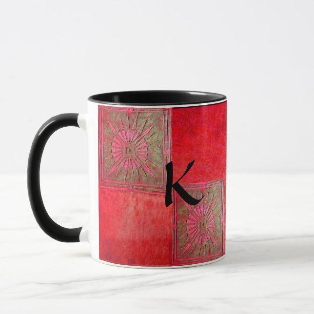 MORNING STAR Pawnee Red Green Black Monogram Tasse (Links)