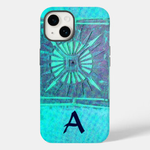 MORNING STAR Türkis Aqua BlueTeal Monogramm Case-Mate iPhone 14 Hülle