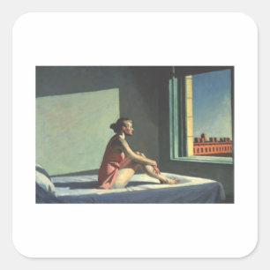 Morning Sun - Edward Hopper Quadratischer Aufkleber