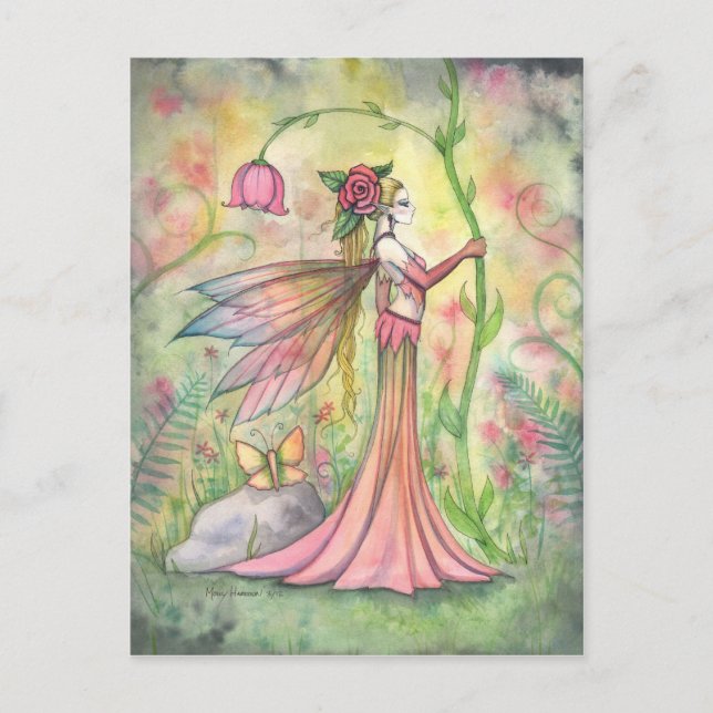 Morning Sunshine Blume Fairy Art Fantasy Postkarte (Vorderseite)