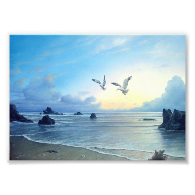 Morning Tides Beach Thema Print Fotodruck (Vorne)