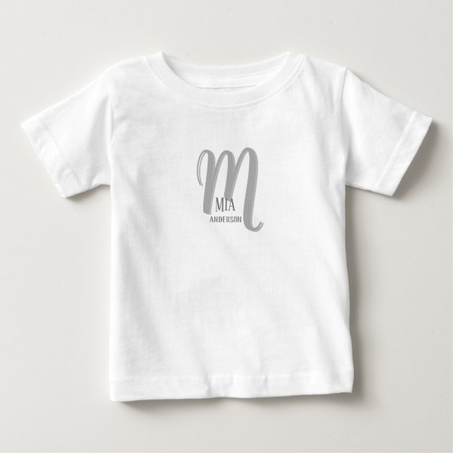 Morning Vibe Personalisiert Monogram Baby T-shirt (Vorderseite)