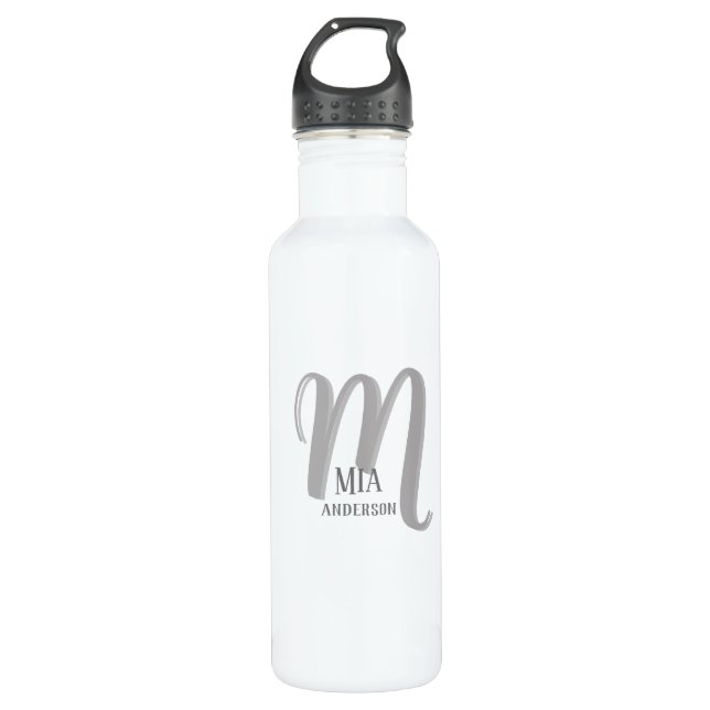 Morning Vibe Personalisiert Monogram Edelstahlflasche (Vorderseite)