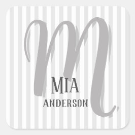 Morning Vibe Personalisiert Monogram Quadratischer Aufkleber