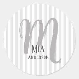 Morning Vibe Personalisiert Monogram Runder Aufkleber