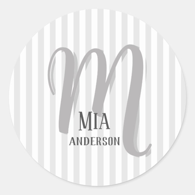 Morning Vibe Personalisiert Monogram Runder Aufkleber (Vorderseite)