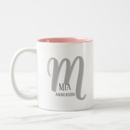 Morning Vibe Personalisiert Monogram Zweifarbige Tasse