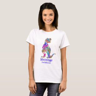 Mornings Pre Coffee Ära Funny T Rex Dinosaur Art T-Shirt
