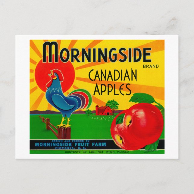 Morningside Apple LabelKanada Postkarte (Vorderseite)