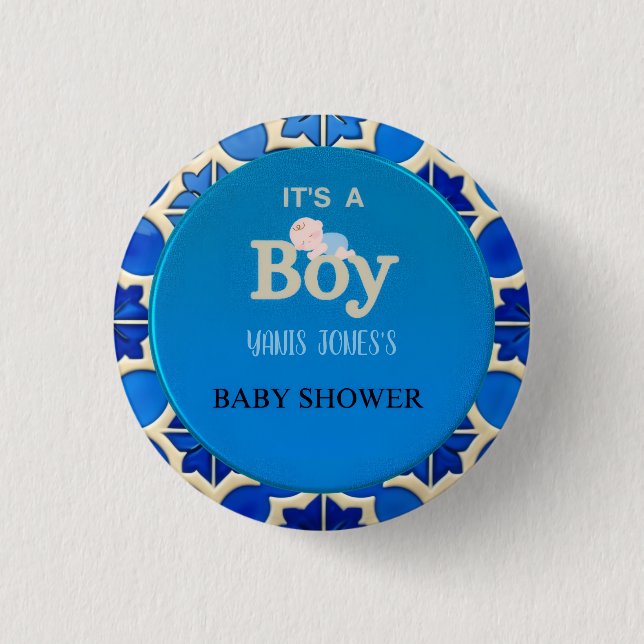 Moroccan Boy Baby Shower  Button (Vorderseite)