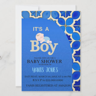 Moroccan boy baby shower Invitation Einladung