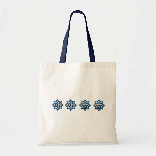 Moroccan Islamic Geometric Star Pattern Watercolor Tragetasche (Vorne)