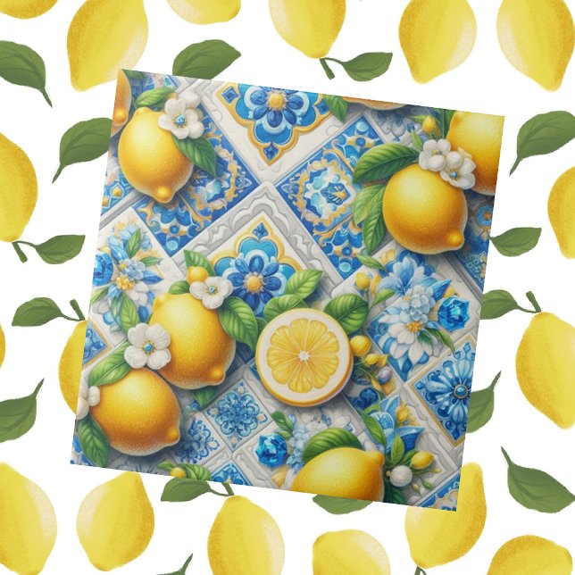 Moroccan Mediterranean Lemons  Fliese (Von Creator hochgeladen)