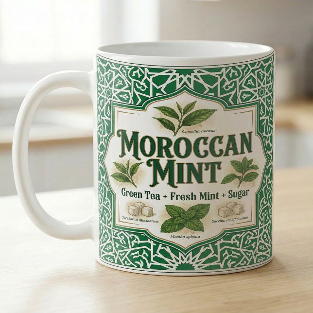 Moroccan Mint Tea Botanical Recipe Kaffeetasse (Von Creator hochgeladen)