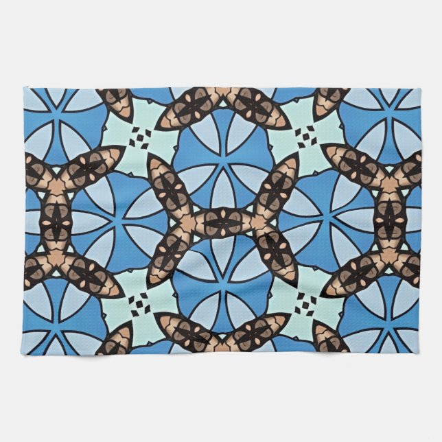 Moroccan Tile Pattern -2 Geschirrtuch (Horizontal)