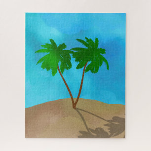 Moroccan tiles - cobalt blue and white puzzle