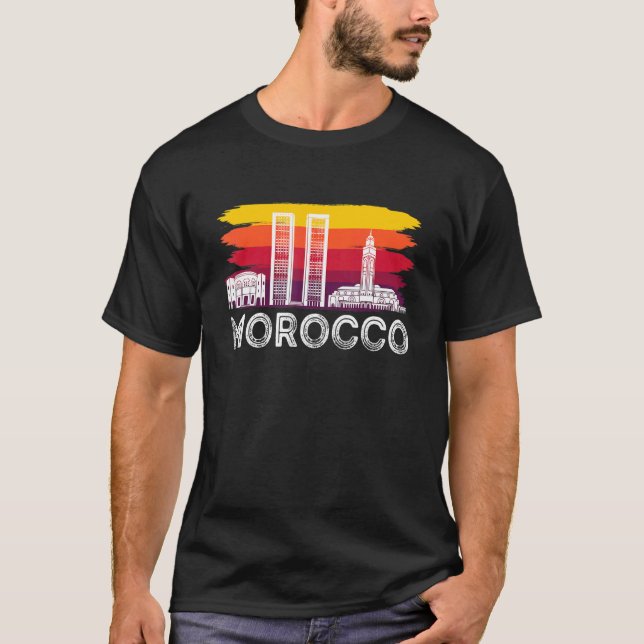 Moroccans Tourist Morocco Skyline Africa Gibraltar T-Shirt (Vorderseite)