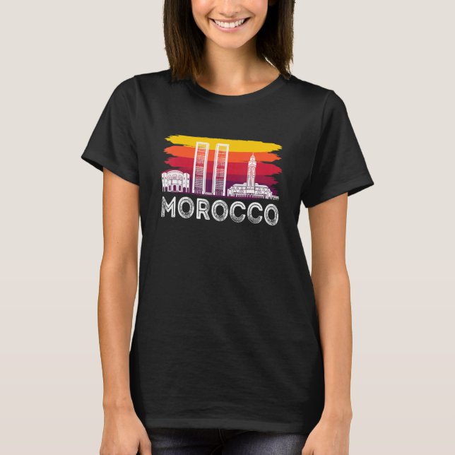 Moroccans Tourist Morocco Skyline Africa Gibraltar T-Shirt (Vorderseite)