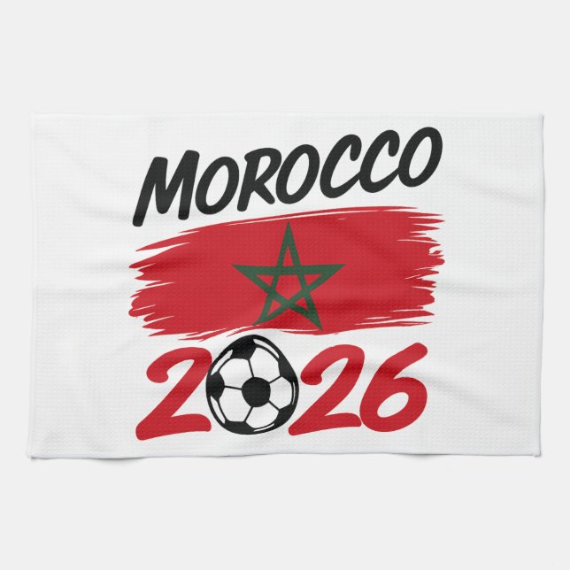 Morocco 2026 Soccer Fan Football Supporter Pride  Geschirrtuch (Horizontal)