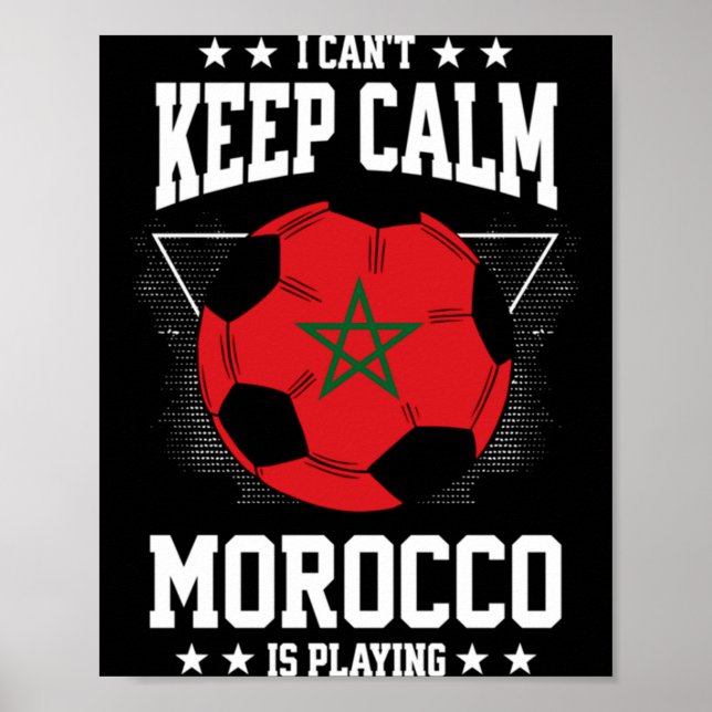 Morocco Football Jersey 2022 Flag Funny Soccer Lov Poster (Vorne)
