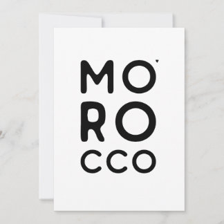 Morocco - minimalistic typography card karte