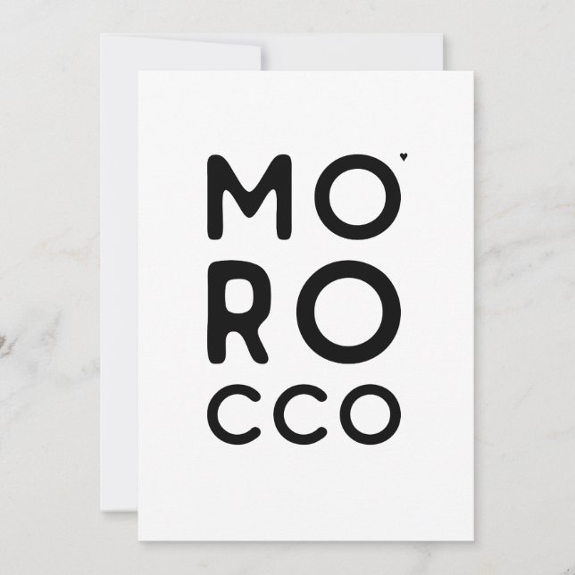 Morocco - minimalistic typography card karte (Vorderseite)