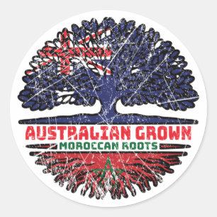 Morocco Moroccan Australian Australia Tree Roots Runder Aufkleber