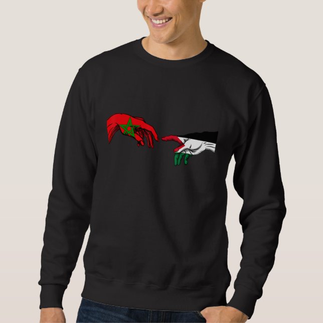 Morocco Palestine Flag  Palestinian Moroccan Hands Sweatshirt (Vorderseite)